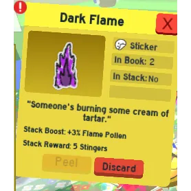 CHEAPEST DARK FLAME STICKER (GUMMY BEAR QUEST) | CHEAP BEESMAS STICKER BEE SWARM SIMULATOR