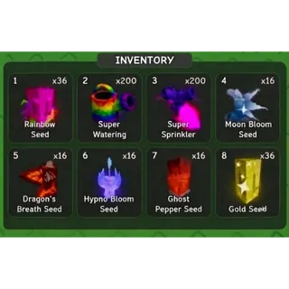 GROW A GARDEN 2 SUPER BUNDLE | x16 HYPNO BLOOM, DRAGON'S BREATH, MOON BLOOM, x200 SUPER SPRINKLER, WATER CANS AND MORE!