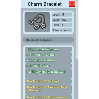SUPER RARE MELODY + 4% ABILITY RATE CHARM BRACELET | RARE GOOD BEEQUIP BEE SWARM SIMULATOR (SEE MY PROFILE FOR MORE!)