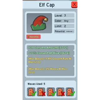 CHEAP GOOD 2% HONEY AT HIVE GOOD CONVERT RATE ELF CAP | RARE GOOD BEEQUIP BEE SWARM SIMULATOR (CHECK MY PROFILE FOR MORE!)