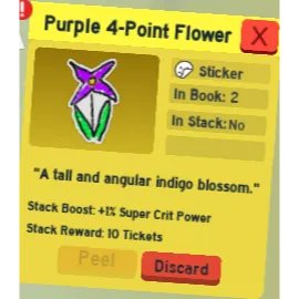 CHEAPEST PURPLE 4 POINT FLOWER STICKER (GUMMY BEAR QUEST) | CHEAP BEESMAS STICKER BEE SWARM SIMULATOR