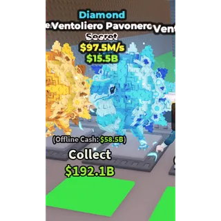 CHEAPEST DIAMOND VENTOLIERO PAVONERO 97M/S | CHEAP BRAINROT STEAL A BRAINROT (SEE MY PROFILE FOR MORE)