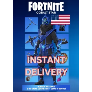 Fortnite Cobalt Star Bundle Pack 1000 v-bucks PlayStation 5 PSN PS5 US USA Auto immediate delivery