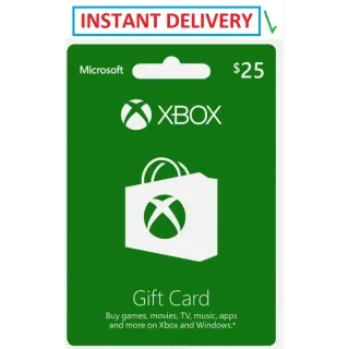 US $25 xbox live gift card INSTANT automatic delivery