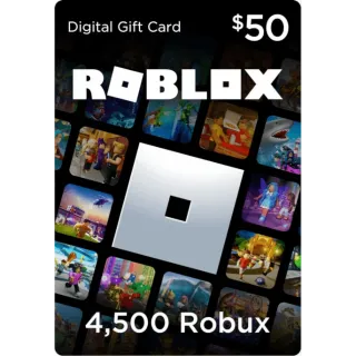 ROBLOX 4.500 ROBUX (GLOBAL GIFT CARD) 50.00 USD