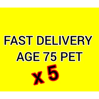  5 x PET EQUIP SLOT WITH AGE 75 + FAST DELIVERY - GROW A GARDEN 