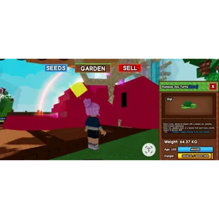 RAINBOW HUGE SEA TURTLE - 20CD WITHOUT TOY + MADSIVE BONUS - FAST DELIVERY- GROW A GARDEN 