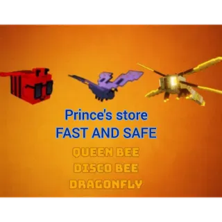 DISCO BEE + BUTTERFLY + DRAGONFLY + BIG BONUS - GROW A GARDEN - INSTANT DELIVERY 