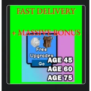 PET EQUIP SLOT - 3 RANDOM PETS WITH AGE 45 + 60 +75 + FAST DELIVERY - GROW A GARDEN