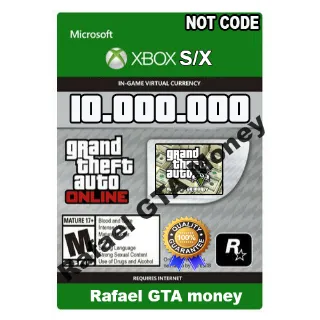 GTA 5 xbox S and X Shark Card Money Grand Theft Auto V Online $ 10,000,000 NOT CODE Read description cash
