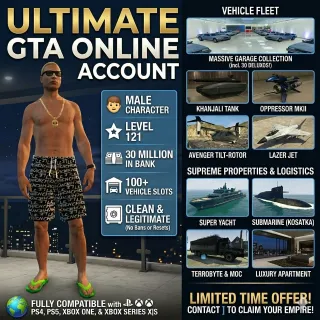 GTA V Game Account PS5 PS4 XBOX (Standard account, completely secure ✅.)
