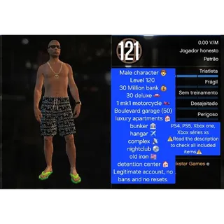 GTA V Game Account PS4 PS5 XBOX (Standard account, completely secure ✅.) 