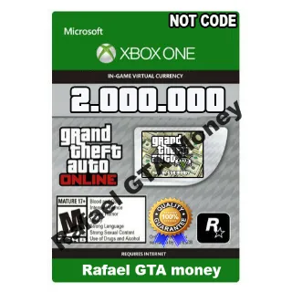 Gta 5 Shark Card Money Xbox one Grand Theft Auto V Online $ 2,000,000 NOT CODE Read description cash