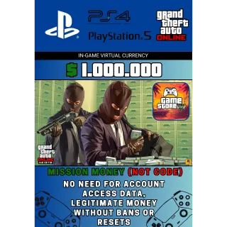 Gta 5 Shark Card Money PS4 PS5 Grand Theft Auto V Online $ 1,000,000 NOT CODE Read description cash