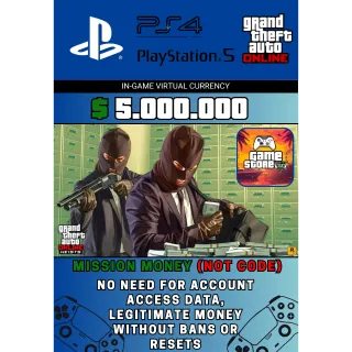 Gta 5 Shark Card Money PS4 PS5 Grand Theft Auto V Online $ 5,000,000 NOT CODE Read description cash