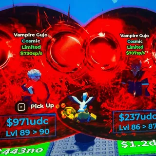 ⭐️Cosmic Vampire Gujo Bundle ✅Max Grade/Trait🤑(Money Maker)🎲Anime Dice ⚡️FASTEST DELIVERY