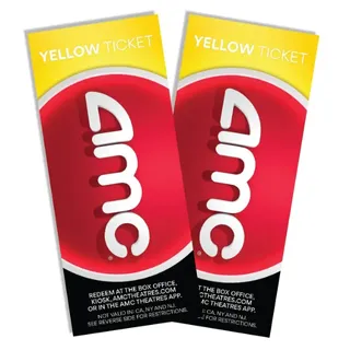 2X AMC Yellow Ticket NOT VALID IN : CA NY NJ