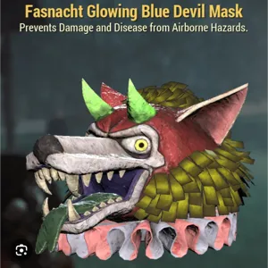 Glowing blue Devil Mask