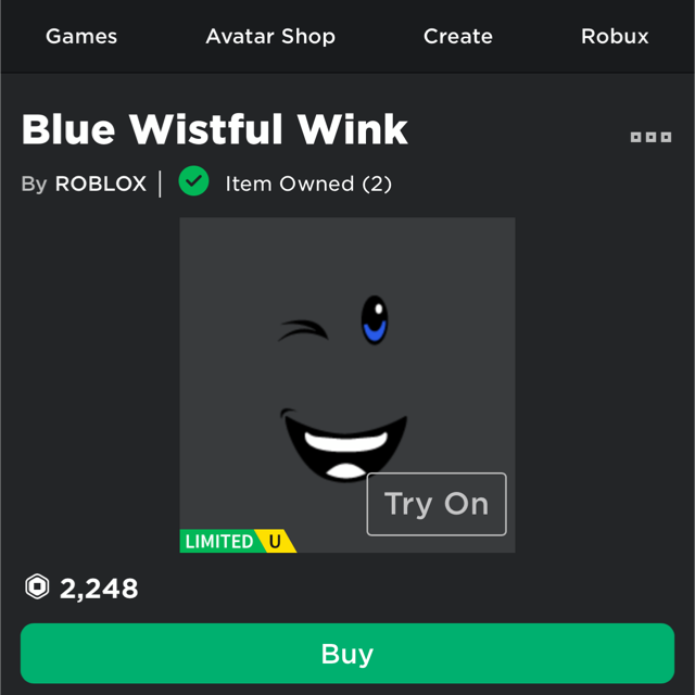 Blue Wistful Wink Roblox