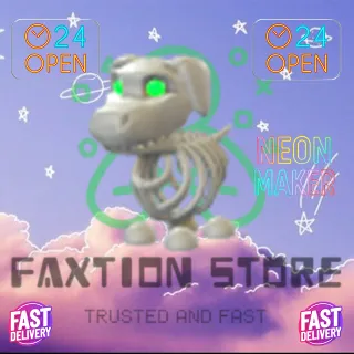 4x Halloween White Skeleton Dog