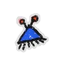 x3 Flying Magenta Critter Sticker