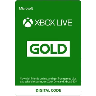 6 Months Xbox Live Gold Membership