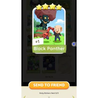 Black Panther monopoly go 4 star Sticker