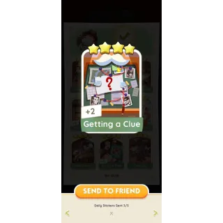 Getting a Clue monopoly go 4 star Sticker