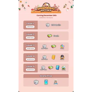 Monopoly Go Gingerbread Partners Event 1 Slot Full Carry Service