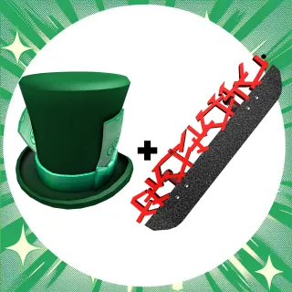 [ROBLOX] Green ROBUX Top Hat + ): Red Grind Original Flyer Skateboard [🌏GLOBAL🌏]