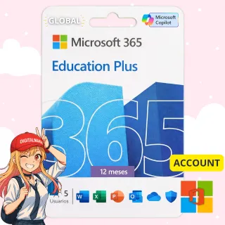 Microsoft Office 365 Plus | Plus License | 1 Year | 5 Users | Global