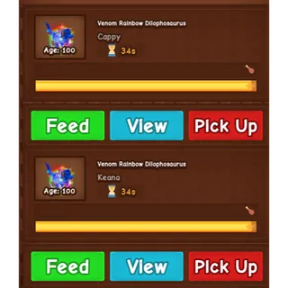 2X Venom Rainbow Dilophosaurus +60kg