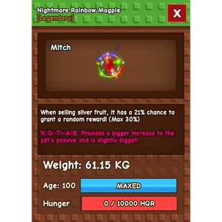 Nightmare Rainbow Magpie +60kg