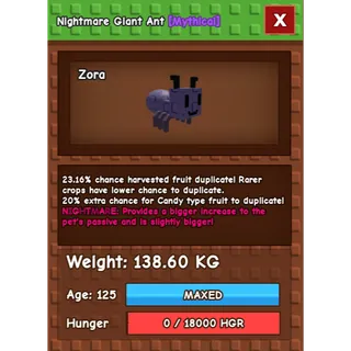 GODLY NM GIANT ANT 138KG AGE BOOSTED