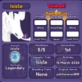 ICICLE TRAIT VEID - DRAGON ADVENTURES