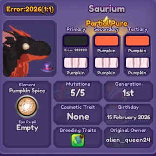 ERROR COLOR BLACK SAURIUM - DRAGON ADVENTURES