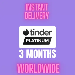 Tinder Platinum 3 Months Promo Code  (Works Worldwide with Instructions.) 24/7 Auto Delivery.