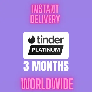 Tinder Platinum 3 Months Promo Code  (Works Worldwide) 24/7 Auto Delivery.