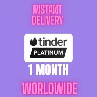 Tinder Platinum 1 Month Promo Code  (Works Worldwide) 24/7 Auto Delivery.