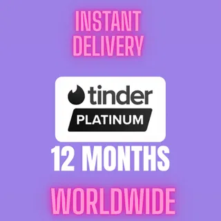 Tinder Platinum 12 Months Promo Code  (Works Worldwide) 24/7 Auto Delivery.