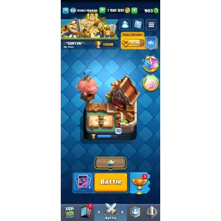 Clash royale : 11200+ Trophies | KT 15 Lvl | Lvl 60 | 121 Cards | Arena 27