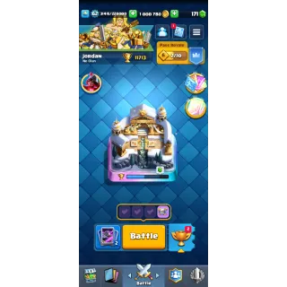 Clash royale : 11700+ Trophies | KT 15 Lvl | Lvl 62 | 121 Cards Emote 65+