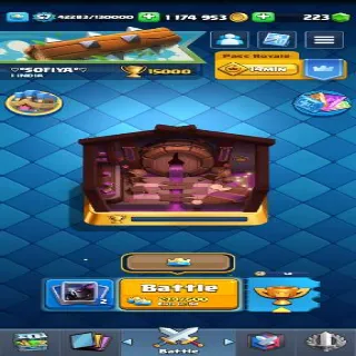 Clash royale : 15000+ Trophies | KT 15 Lvl | Lvl 58 | 120 Cards Emote 57