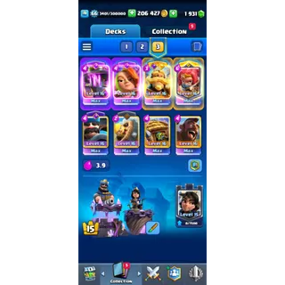 Clash royale : 12000 Trophies | KT 16 Lvl | Lvl 66 | All Cards Arena 29