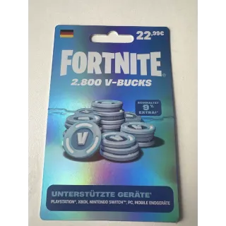 2800 VBUCKS FORTNITE ONLY GERMANY