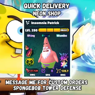 Super Star SW Insomnia Patrick NC HDS MAX | SpongeBob Tower Defense