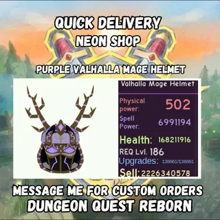 Purple Valhalla Mage Helmet (6.99M Pot) | Dungeon Quest Reborn
