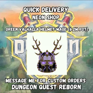 Green Valhalla Mage Helmet (6.2M Pot) | Dungeon Quest Reborn