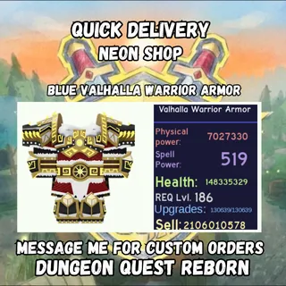 Blue Valhalla Warrior Armor (7M Pot) | Dungeon Quest Reborn