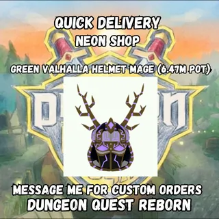 Green Valhalla Helmet Mage (6.47M Pot) | Dungeon Quest Reborn